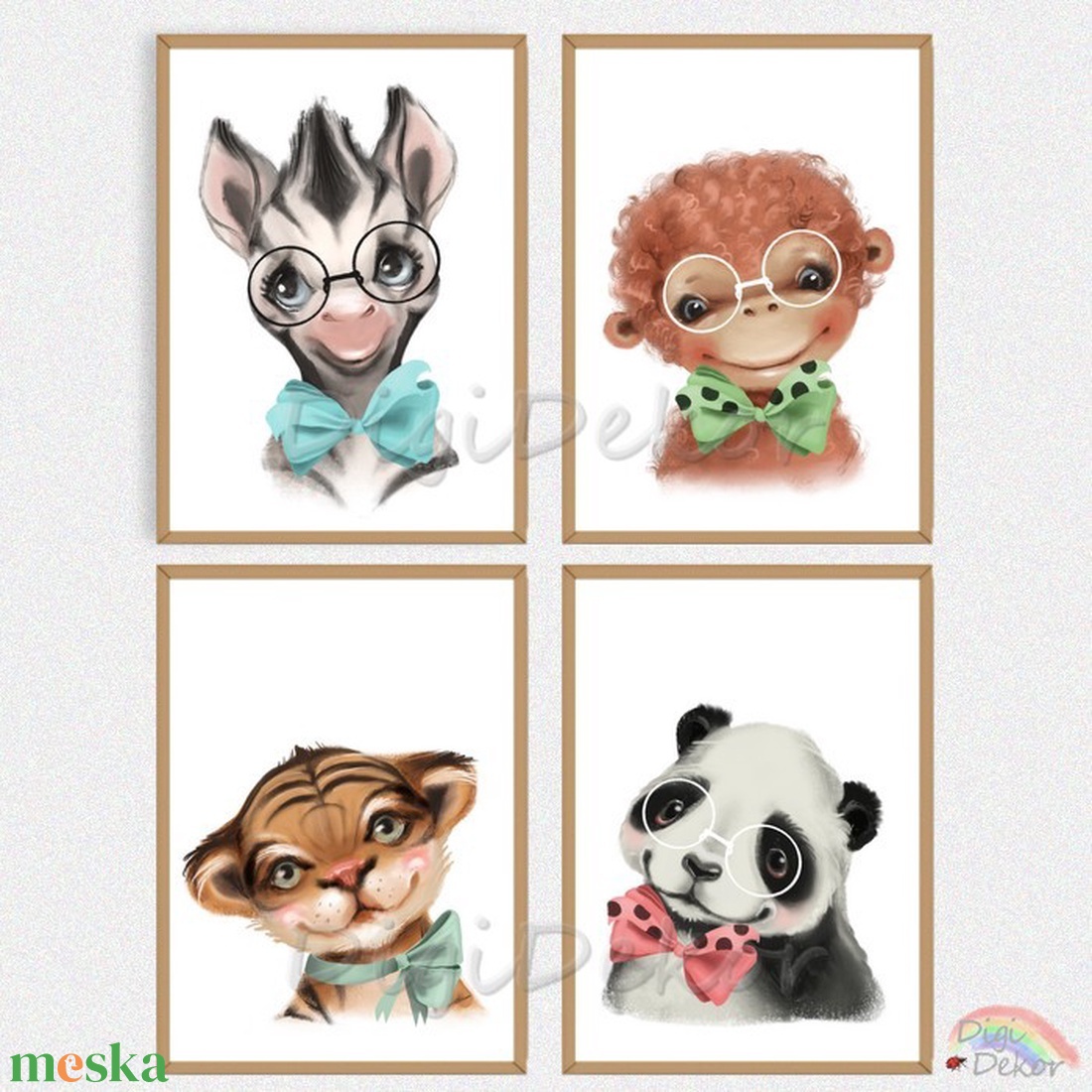 Vadállatok masnival. Csodaszép illusztrációk gyerekszobába, babaszobába. Zebra, majom, tigris, panda. - otthon & életmód - babaszoba, gyerekszoba - babaszoba dekoráció - Meska.hu Vadállatok masnival. Csodaszép illusztrációk gyerekszobába, babaszobába. Zebra, majom, tigris, panda. - otthon & életmód - babaszoba, gyerekszoba - babaszoba dekoráció - Meska.hu