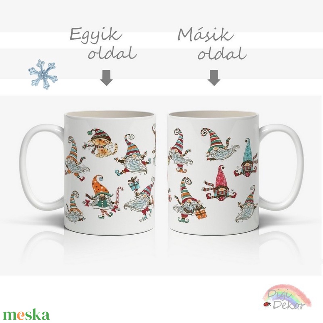 Vidám téli manócskák. Aranyos karácsonyi bögre gyerekeknek.  - otthon & életmód - konyhafelszerelés, tálalás - tálalás - bögre & csésze - Meska.hu