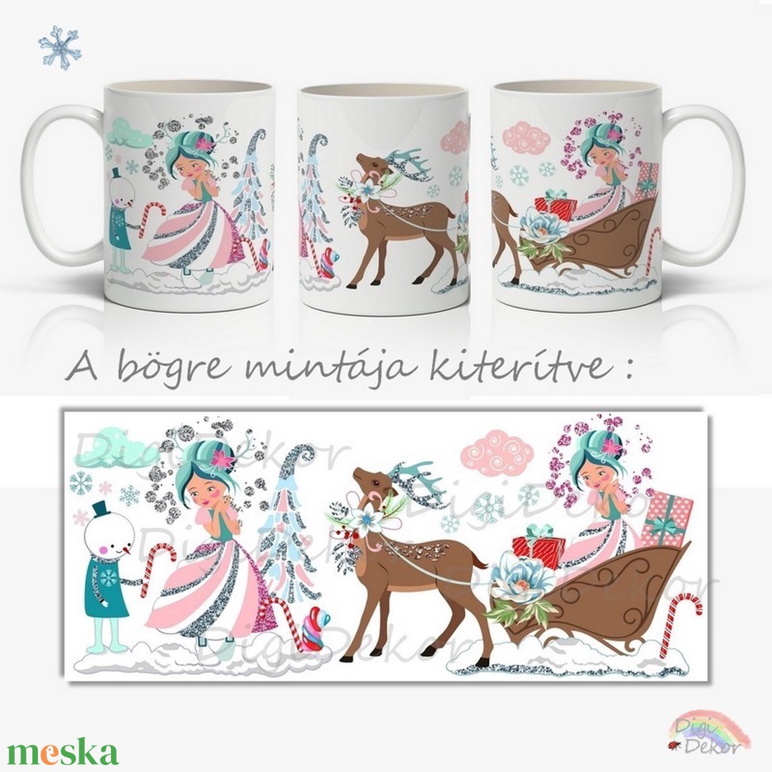 A Téltündér szánja. Csodaszép karácsonyi bögre kislányoknak. Téli bögre rénszarvassal, szánkóval, hótündérrel. - otthon & életmód - konyhafelszerelés, tálalás - tálalás - bögre & csésze - Meska.hu A Téltündér szánja. Csodaszép karácsonyi bögre kislányoknak. Téli bögre rénszarvassal, szánkóval, hótündérrel. - otthon & életmód - konyhafelszerelés, tálalás - tálalás - bögre & csésze - Meska.hu