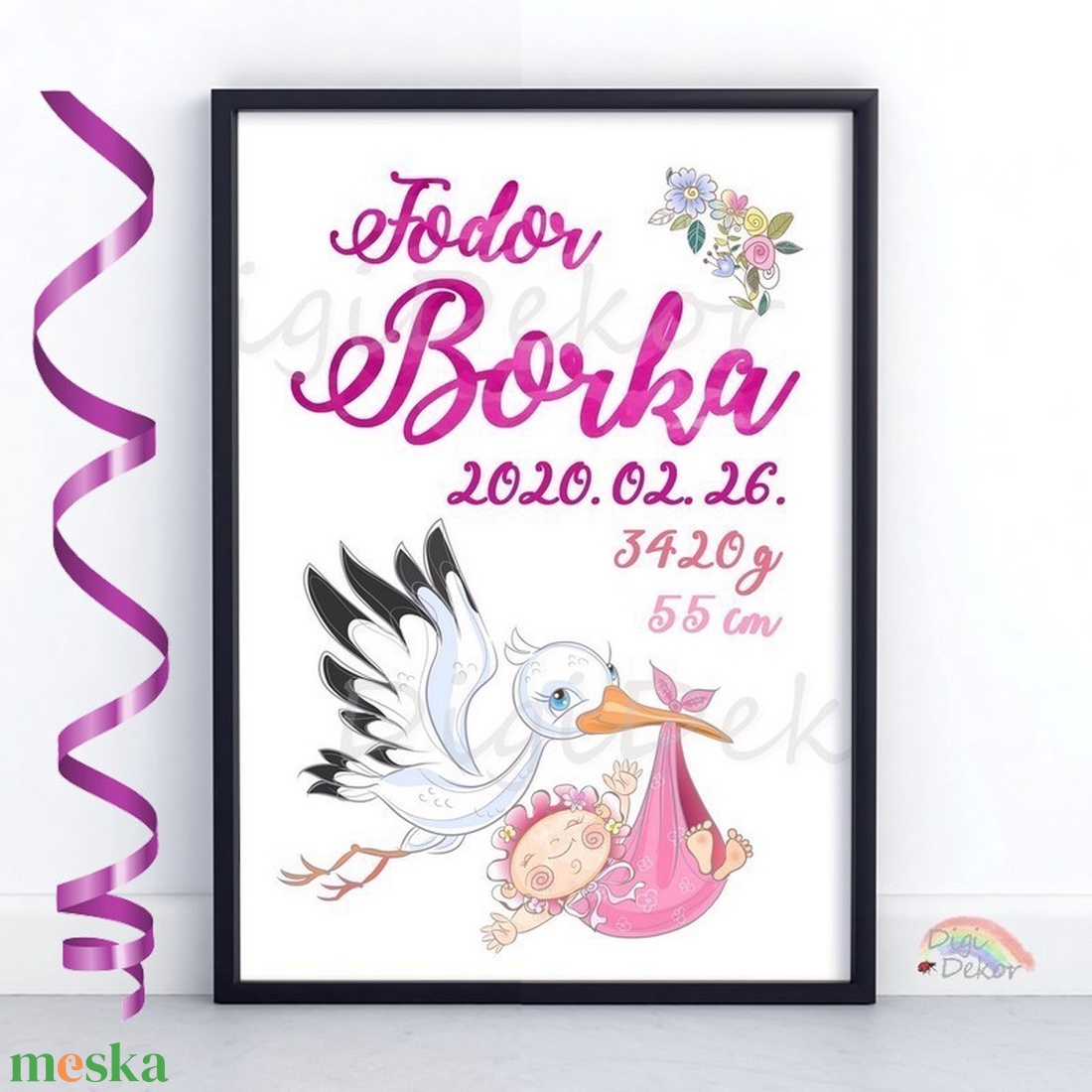 Gólyás születési tábla kislányoknak, születésnapi poszter, névre szóló falikép babaszobába, babalátogató ajándék - otthon & életmód - dekoráció - kép & falikép - poszter - Meska.hu Gólyás születési tábla kislányoknak, születésnapi poszter, névre szóló falikép babaszobába, babalátogató ajándék - otthon & életmód - dekoráció - kép & falikép - poszter - Meska.hu