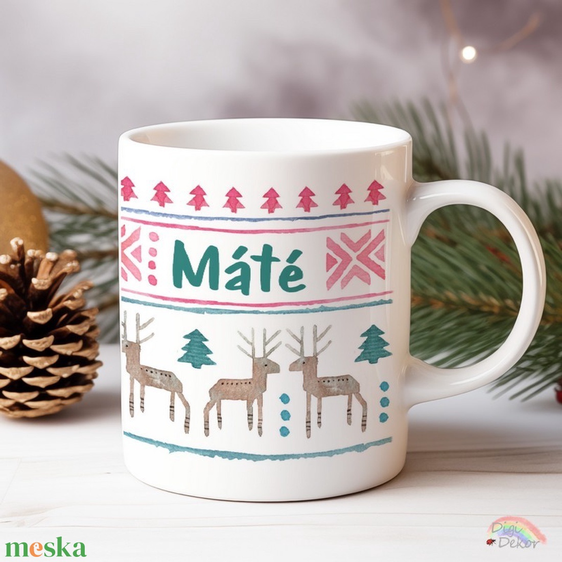 Névre szóló karácsonyi bögre szarvasokkal, fenyőfákkal, skandináv mintával. Egyedi ajándék férfiaknak. - otthon & életmód - konyhafelszerelés, tálalás - tálalás - bögre & csésze - Meska.hu Névre szóló karácsonyi bögre szarvasokkal, fenyőfákkal, skandináv mintával. Egyedi ajándék férfiaknak. - otthon & életmód - konyhafelszerelés, tálalás - tálalás - bögre & csésze - Meska.hu