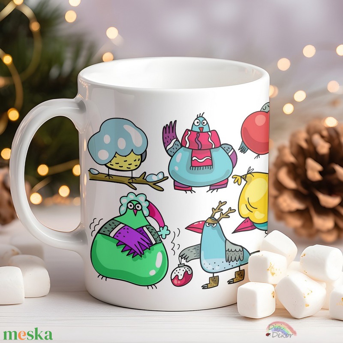 Tarka, vicces madárkák, téli hangulat. Vidám madaras rajzokkal borított karácsonyi bögre. 3 dl-es bögre karácsonyra. - otthon & életmód - konyhafelszerelés, tálalás - tálalás - bögre & csésze - Meska.hu Tarka, vicces madárkák, téli hangulat. Vidám madaras rajzokkal borított karácsonyi bögre. 3 dl-es bögre karácsonyra. - otthon & életmód - konyhafelszerelés, tálalás - tálalás - bögre & csésze - Meska.hu