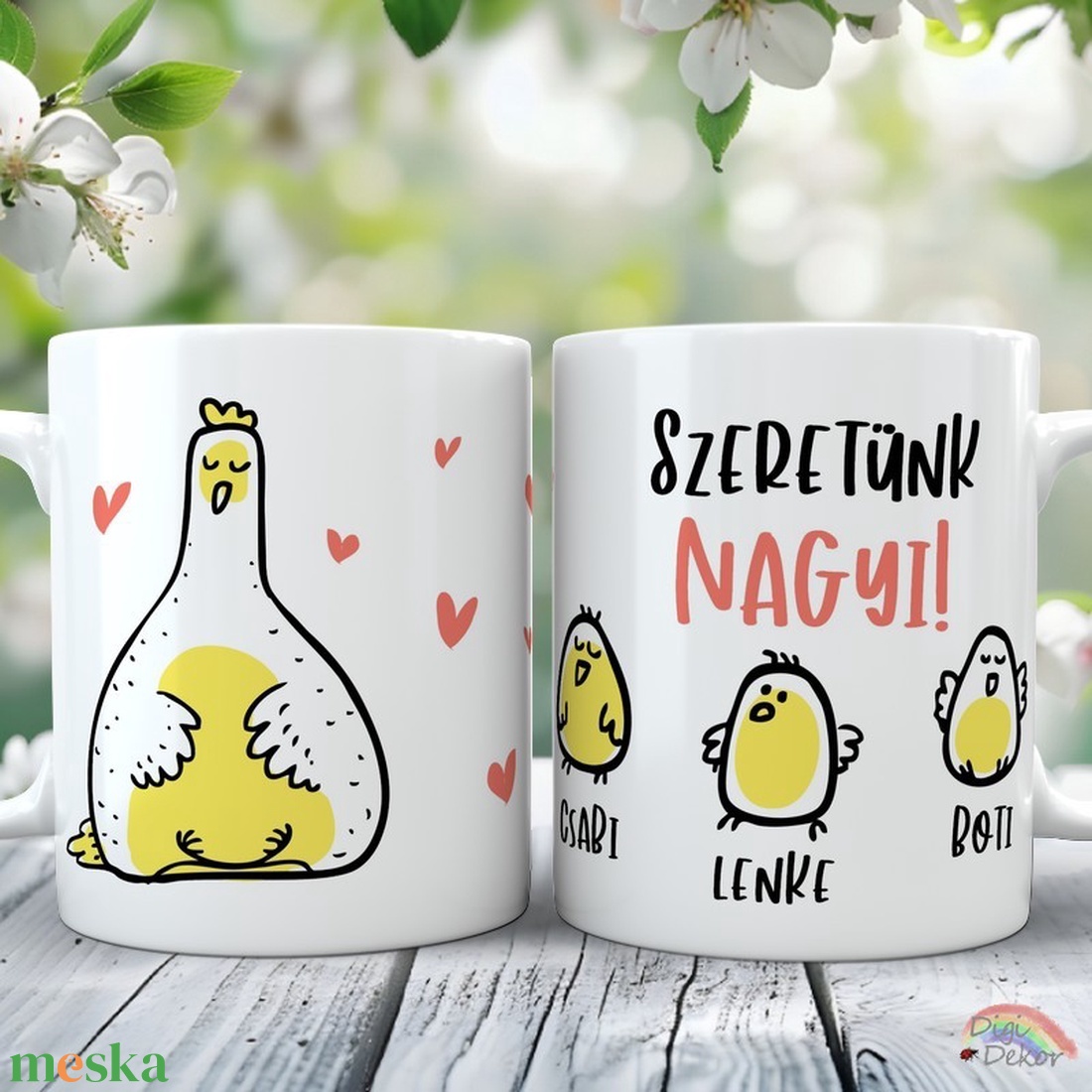 Csibés anyák napi bögre nagymamának az unokák neveivel, tyúkanyóval és kiscsibékkel. Vidám egyedi ajándék bögre mamának. - otthon & életmód - konyhafelszerelés, tálalás - tálalás - bögre & csésze - Meska.hu Csibés anyák napi bögre nagymamának az unokák neveivel, tyúkanyóval és kiscsibékkel. Vidám egyedi ajándék bögre mamának. - otthon & életmód - konyhafelszerelés, tálalás - tálalás - bögre & csésze - Meska.hu