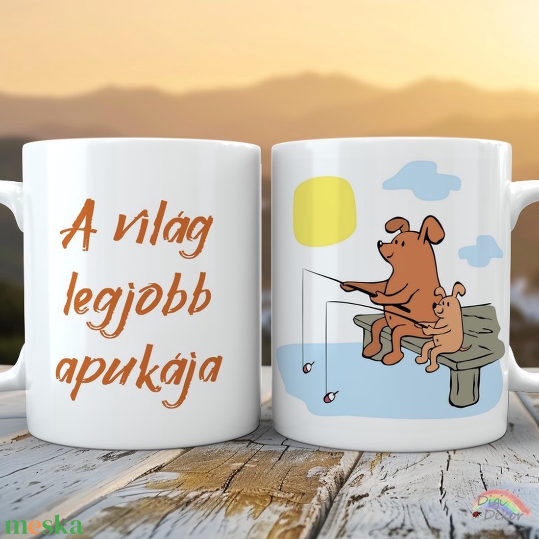 Apák napi ajándék bögre. A világ legjobb apukája, feliratos bögre aranyos rajzzal. Horgászó kutyák, apa és fia. - otthon & életmód - konyhafelszerelés, tálalás - tálalás - bögre & csésze - Meska.hu Apák napi ajándék bögre. A világ legjobb apukája, feliratos bögre aranyos rajzzal. Horgászó kutyák, apa és fia. - otthon & életmód - konyhafelszerelés, tálalás - tálalás - bögre & csésze - Meska.hu