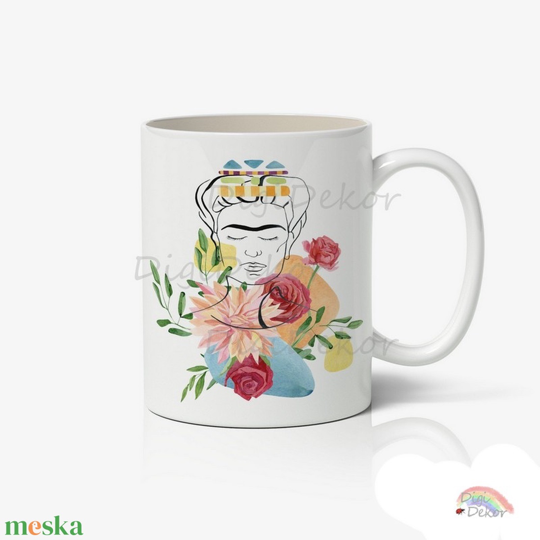 Modern grafikás, virágos Frida Kahlo-bögre. - otthon & életmód - konyhafelszerelés, tálalás - tálalás - bögre & csésze - Meska.hu Modern grafikás, virágos Frida Kahlo-bögre. - otthon & életmód - konyhafelszerelés, tálalás - tálalás - bögre & csésze - Meska.hu