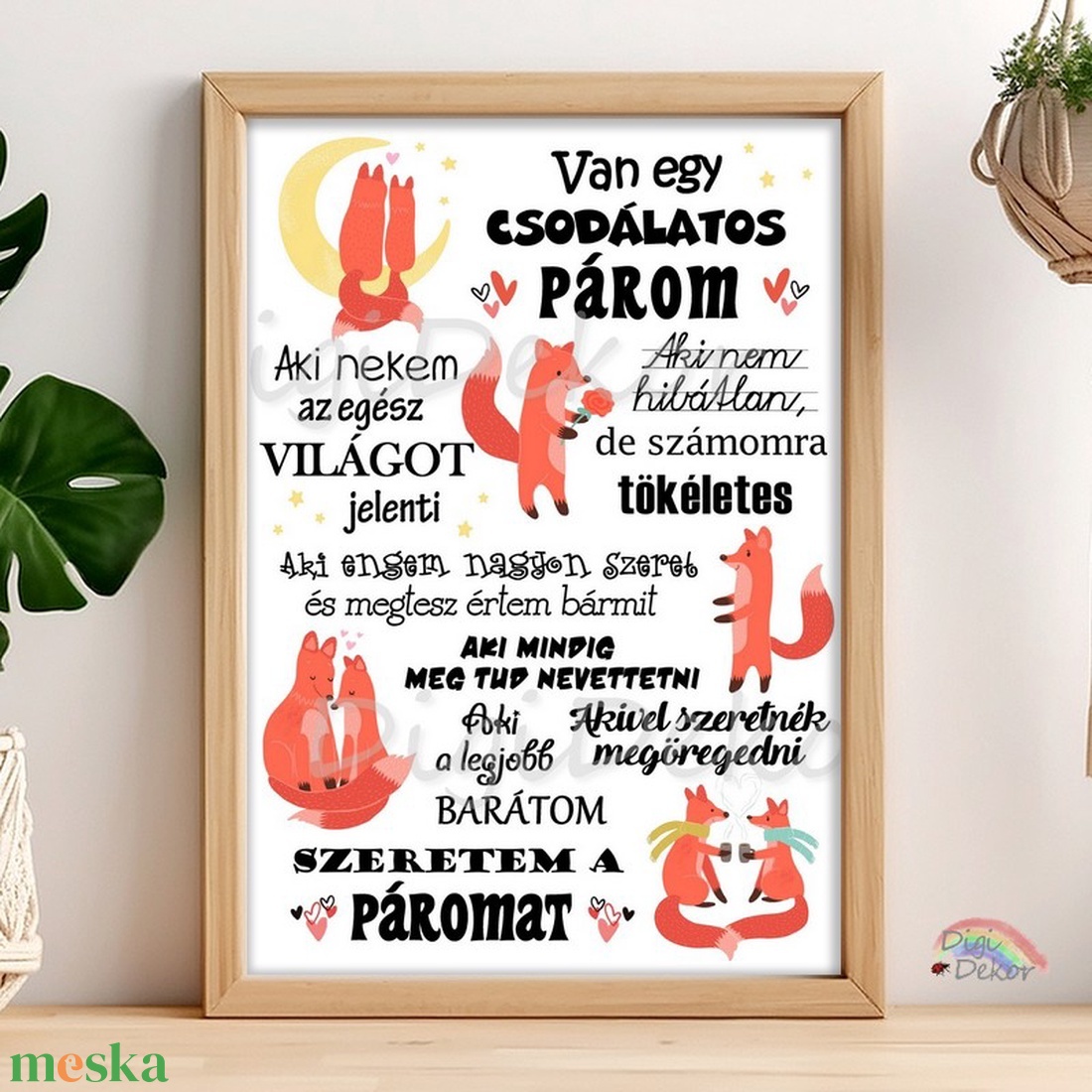 Van egy csodálatos párom... Szeretem a páromat. Rókás print vagy táblakép szerelmeseknek, Valentin napra, évfordulóra. - otthon & életmód - dekoráció - fali és függő dekoráció - falra akasztható dekor - Meska.hu Van egy csodálatos párom... Szeretem a páromat. Rókás print vagy táblakép szerelmeseknek, Valentin napra, évfordulóra. - otthon & életmód - dekoráció - fali és függő dekoráció - falra akasztható dekor - Meska.hu