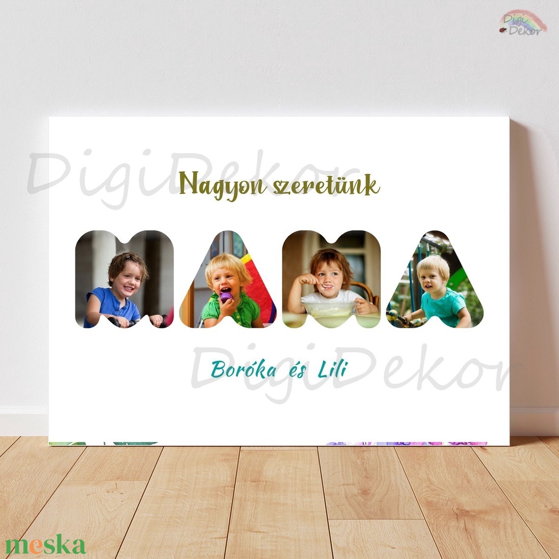 Fotómontázs táblakép MAMA felirattal. - otthon & életmód - dekoráció - kép & falikép - táblakép - Meska.hu