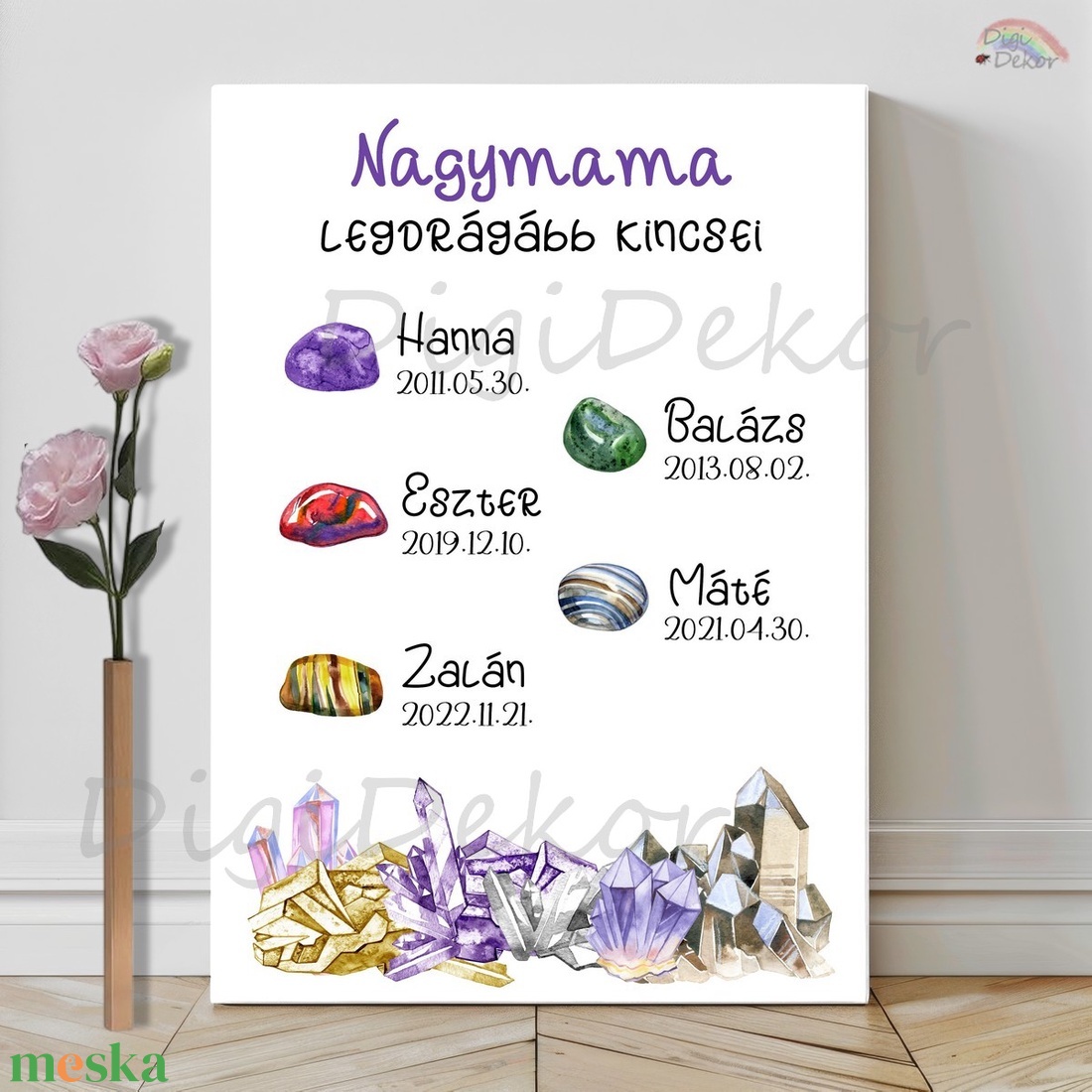 Ásványos, egyedi táblakép Nagymamának. Unokás falikép anyák napjára. - otthon & életmód - dekoráció - kép & falikép - poszter - Meska.hu Ásványos, egyedi táblakép Nagymamának. Unokás falikép anyák napjára. - otthon & életmód - dekoráció - kép & falikép - poszter - Meska.hu