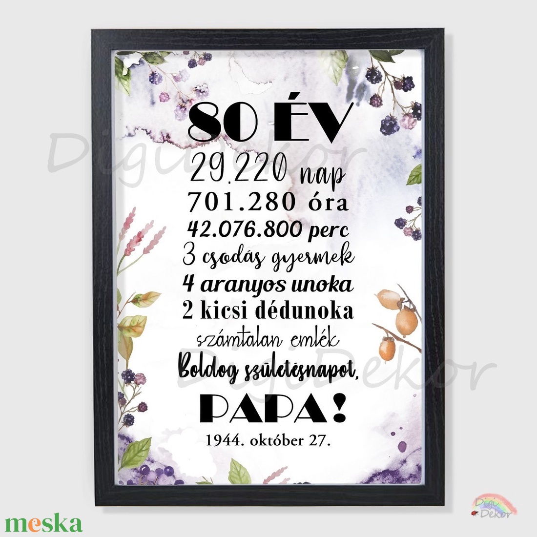 Szülinapi falikép Papának, Dédipapának. Őszi erdei motívumokkal díszített tábla. - otthon & életmód - dekoráció - kép & falikép - poszter - Meska.hu Szülinapi falikép Papának, Dédipapának. Őszi erdei motívumokkal díszített tábla. - otthon & életmód - dekoráció - kép & falikép - poszter - Meska.hu