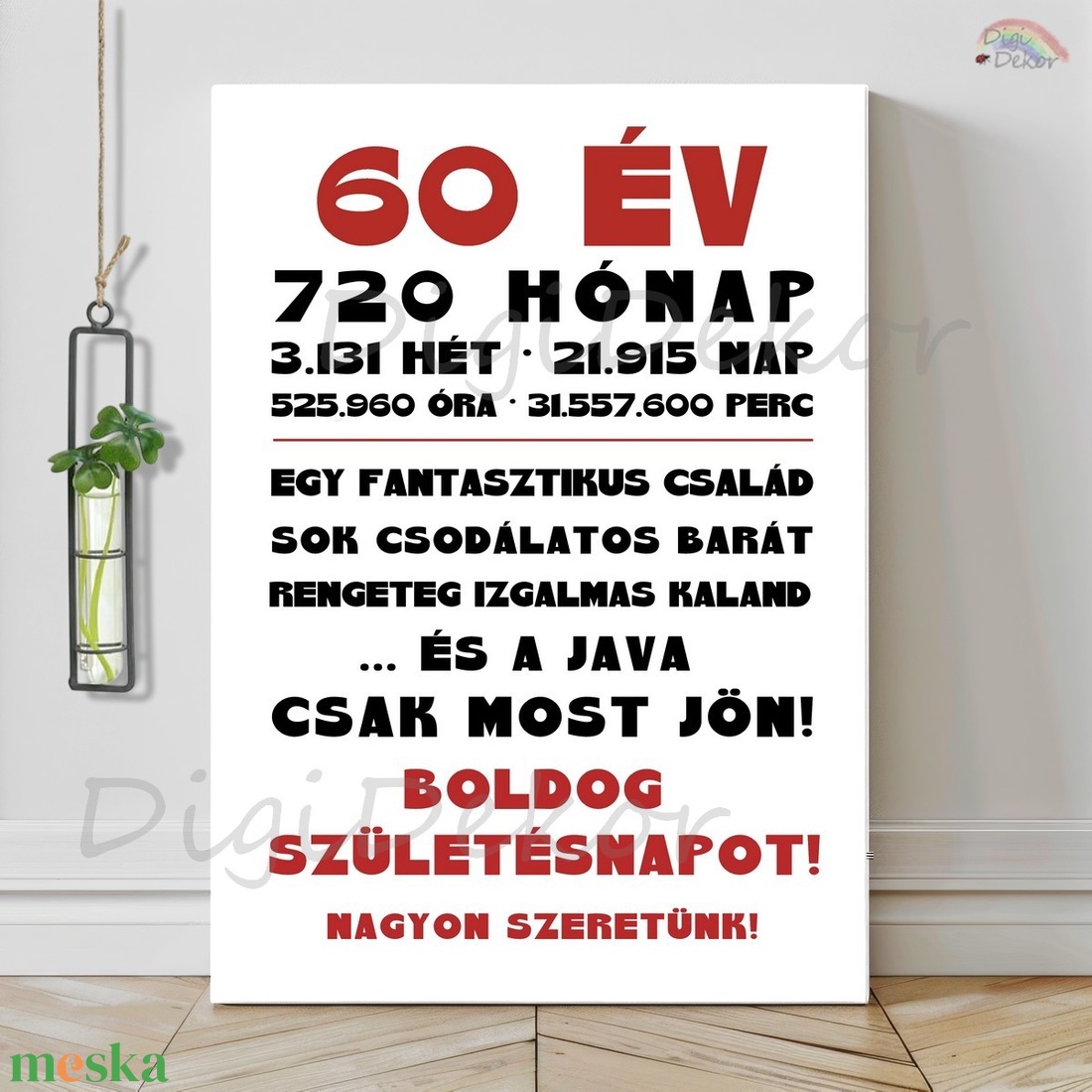 Születésnapi tábla fekete-piros betűkkel.  - otthon & életmód - dekoráció - kép & falikép - táblakép - Meska.hu