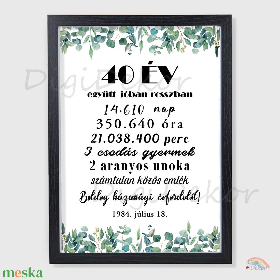 Évfordulós falikép keretezve. Egyedi ajándék házaspároknak. - otthon & életmód - dekoráció - kép & falikép - poszter - Meska.hu Évfordulós falikép keretezve. Egyedi ajándék házaspároknak. - otthon & életmód - dekoráció - kép & falikép - poszter - Meska.hu