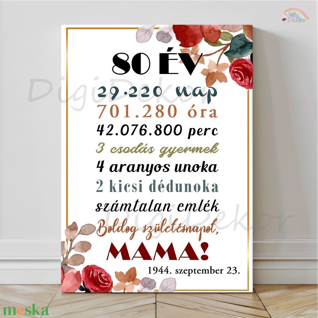 Rózsás szülinapi tábla nagymamának, dédimamának. Elegáns születésnapi ajándék. - otthon & életmód - dekoráció - kép & falikép - poszter - Meska.hu Rózsás szülinapi tábla nagymamának, dédimamának. Elegáns születésnapi ajándék. - otthon & életmód - dekoráció - kép & falikép - poszter - Meska.hu