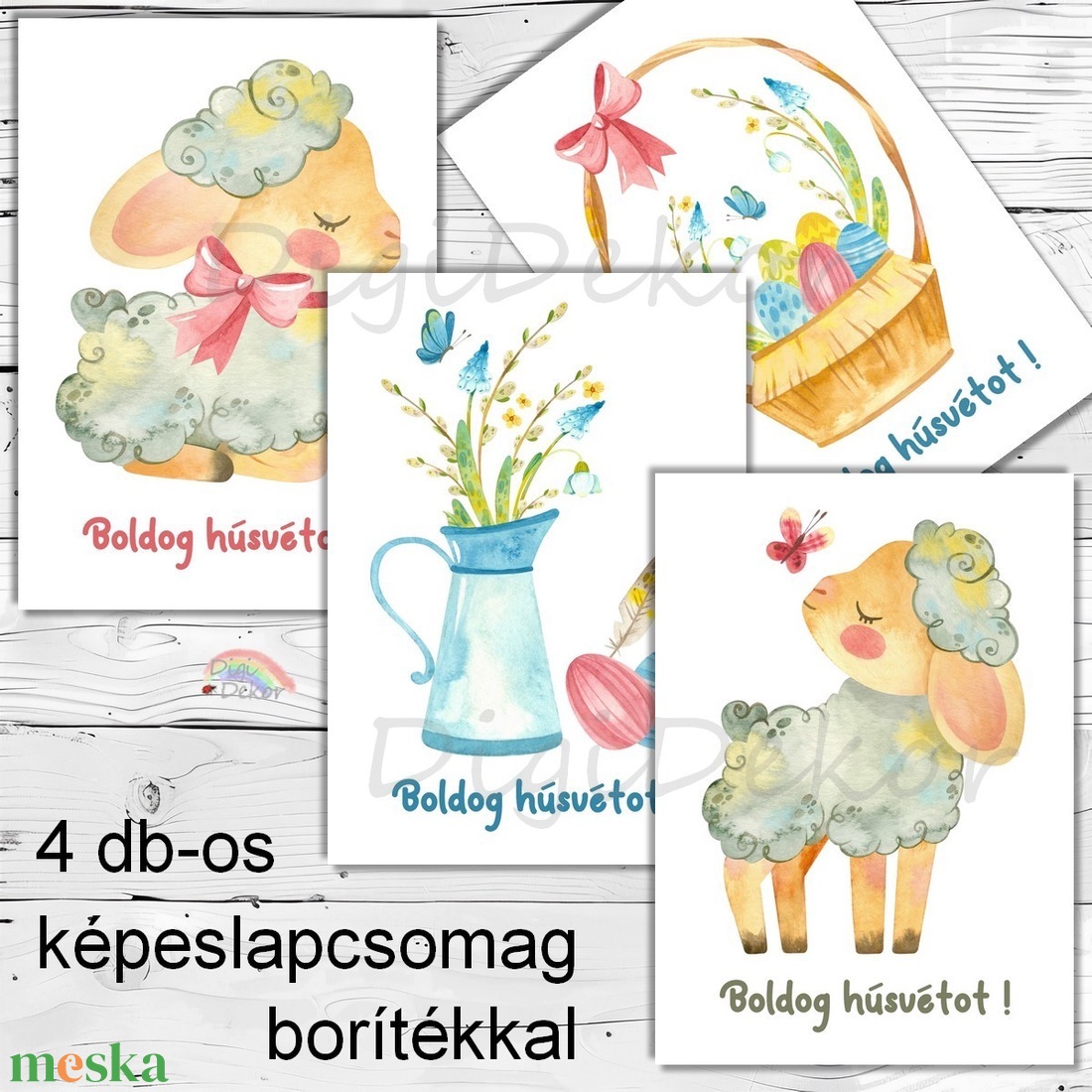 4 db húsvéti képeslap borítékkal. Báránykás, virágos tavaszi üdvözlőlapok. - otthon & életmód - papír, írószer - ajándékozás kellékei - képeslap, üdvözlőlap - Meska.hu 4 db húsvéti képeslap borítékkal. Báránykás, virágos tavaszi üdvözlőlapok. - otthon & életmód - papír, írószer - ajándékozás kellékei - képeslap, üdvözlőlap - Meska.hu