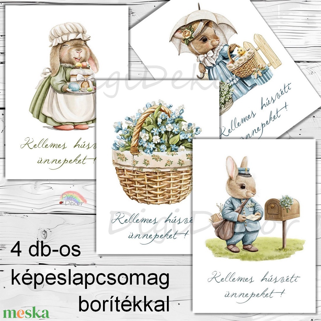 Vintage húsvéti képeslapok aranyos nyuszikkal. - otthon & életmód - papír, írószer - ajándékozás kellékei - képeslap, üdvözlőlap - Meska.hu Vintage húsvéti képeslapok aranyos nyuszikkal. - otthon & életmód - papír, írószer - ajándékozás kellékei - képeslap, üdvözlőlap - Meska.hu