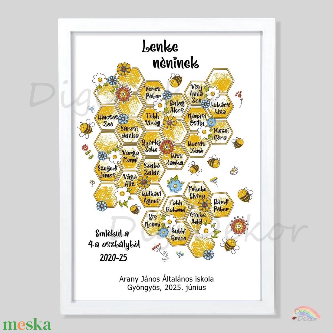 Méhecskés búcsúajándék tanítónak, óvónőnek.  - otthon & életmód - dekoráció - kép & falikép - poszter - Meska.hu