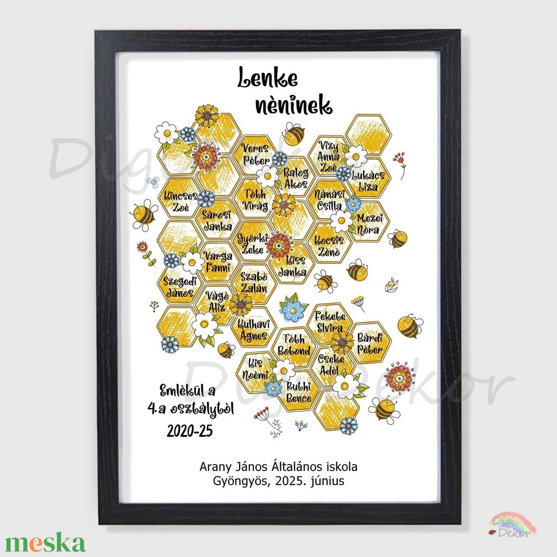 Méhecskés búcsúajándék tanítónak, óvónőnek.  - otthon & életmód - dekoráció - kép & falikép - poszter - Meska.hu