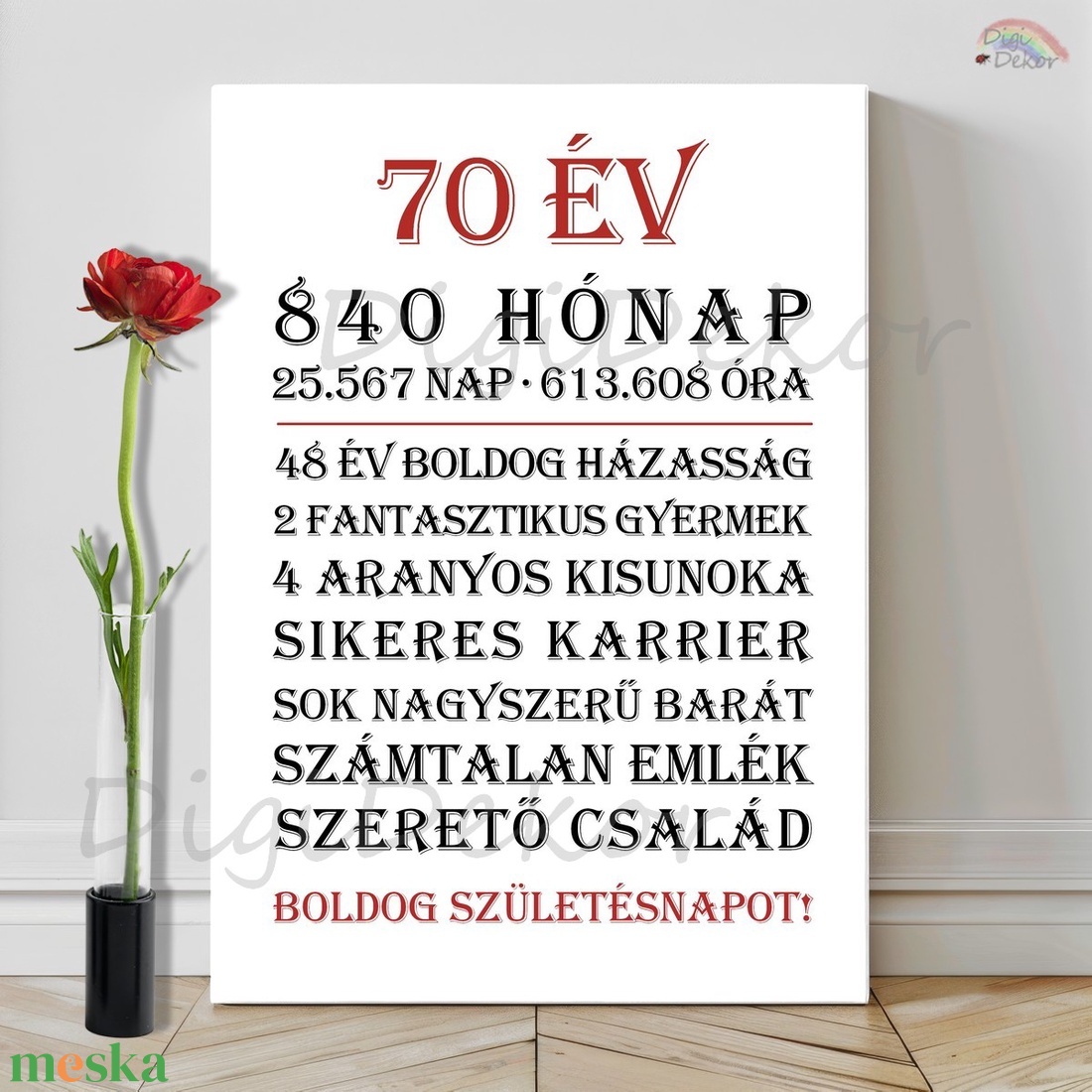 Ajándék tábla kerek születésnapra.  - otthon & életmód - dekoráció - kép & falikép - poszter - Meska.hu