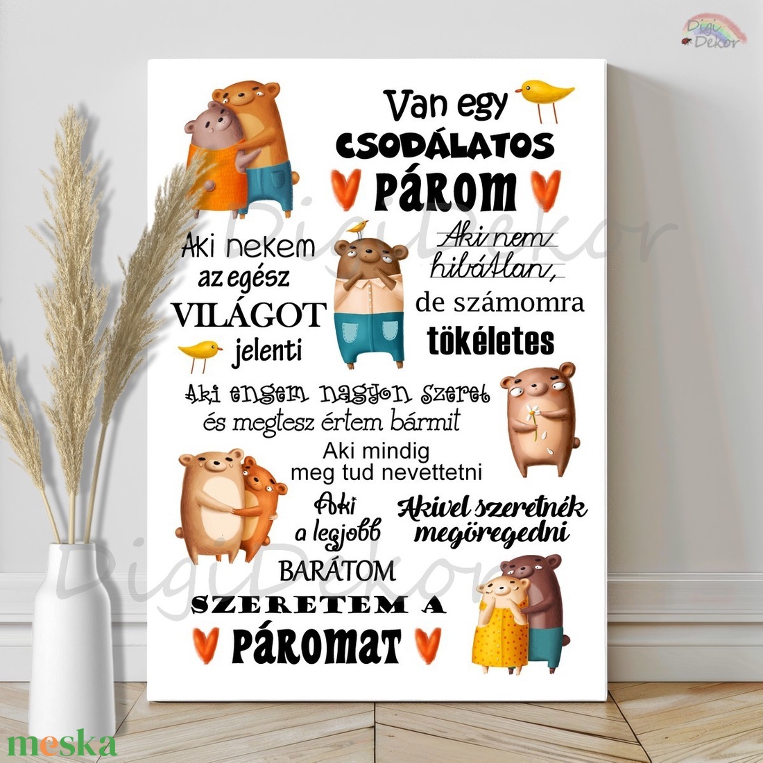 Valentin-napi ajándék, Van egy csodálatos párom táblakép - otthon & életmód - dekoráció - fali és függő dekoráció - falra akasztható dekor - Meska.hu