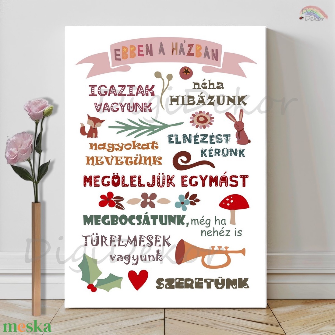 Házirend karácsonyi hangulatban. Táblakép.  - otthon & életmód - dekoráció - fali és függő dekoráció - falra akasztható dekor - Meska.hu