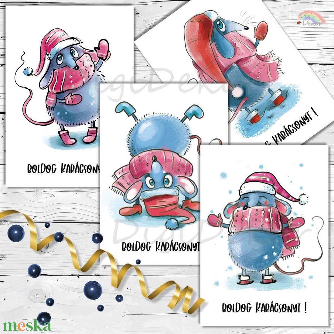 Vicces, egeres karácsonyi képeslapok. - karácsony - karácsonyi ajándékozás - karácsonyi képeslap, üdvözlőlap, ajándékkísérő - Meska.hu