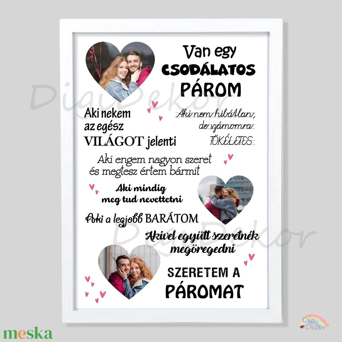 Falikép fotókkal - Van egy csodálatom párom - Egyedi nászajándék - otthon & életmód - dekoráció - kép & falikép - poszter - Meska.hu