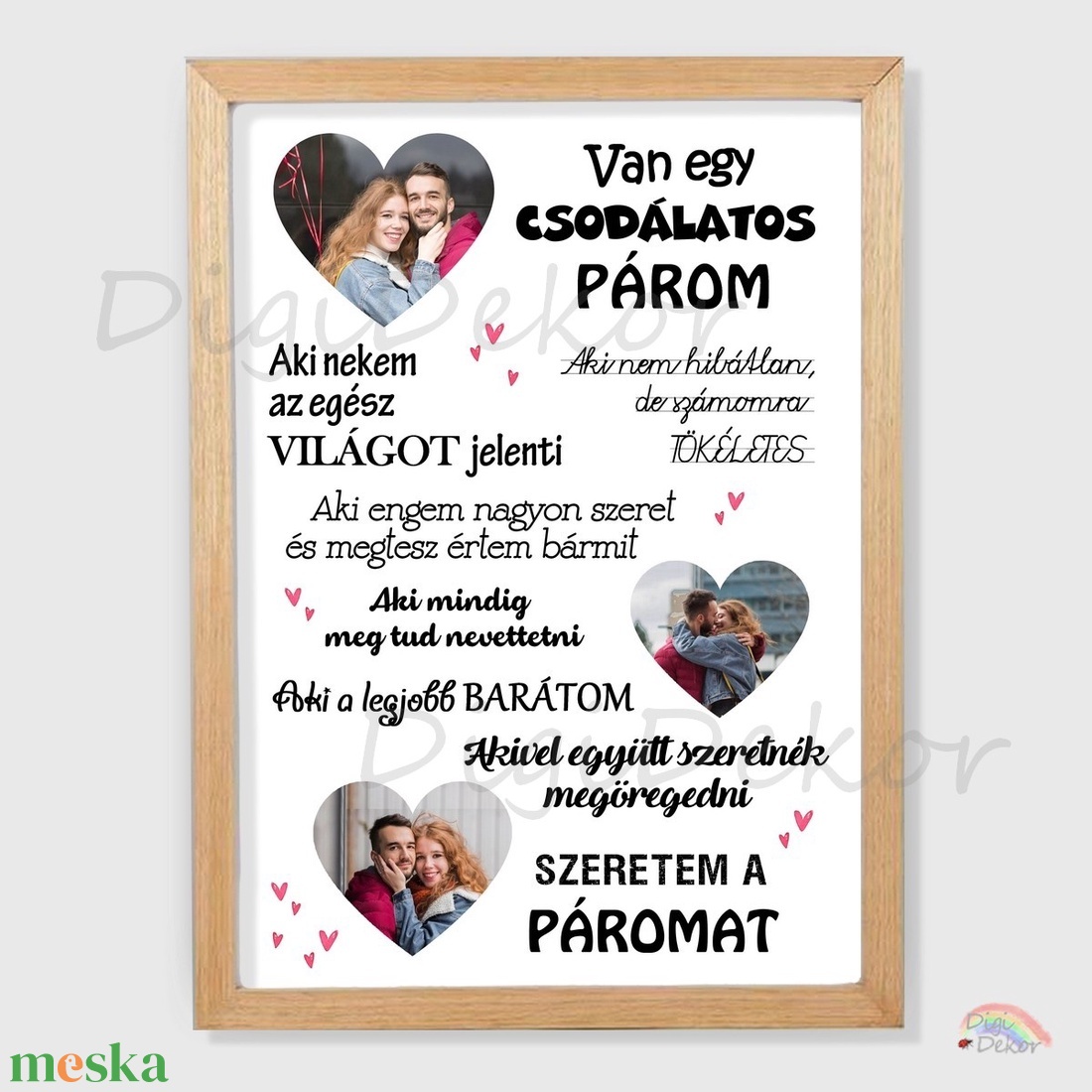 Fényképes ajándék, Van egy csodálatos párom - táblakép Valentin-napra, évfordulóra. - otthon & életmód - dekoráció - kép & falikép - poszter - Meska.hu