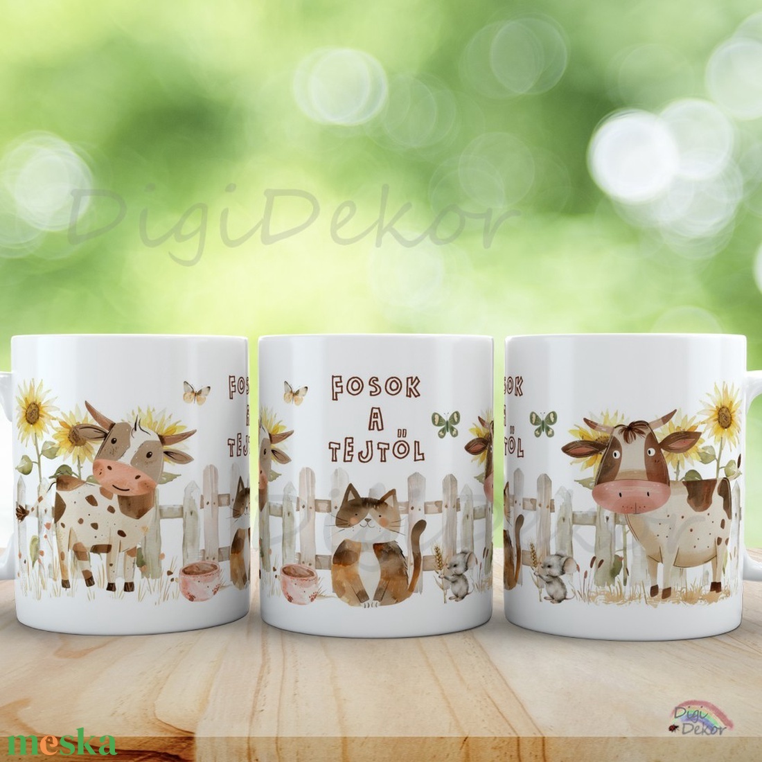 Farmos hangulatú bögre Fosok a tejtől felirattal. Ajándék laktózérzékenyeknek, tejallergiásoknak.  - otthon & életmód - konyhafelszerelés, tálalás - tálalás - bögre & csésze - Meska.hu