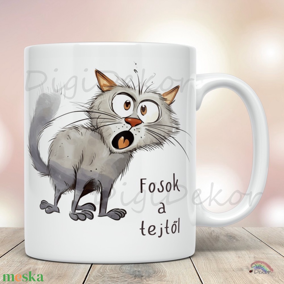 Fosok a tejtől bögre vicces cicás rajzzal. Laktóz-intolerancia- ajándék - otthon & életmód - konyhafelszerelés, tálalás - tálalás - bögre & csésze - Meska.hu