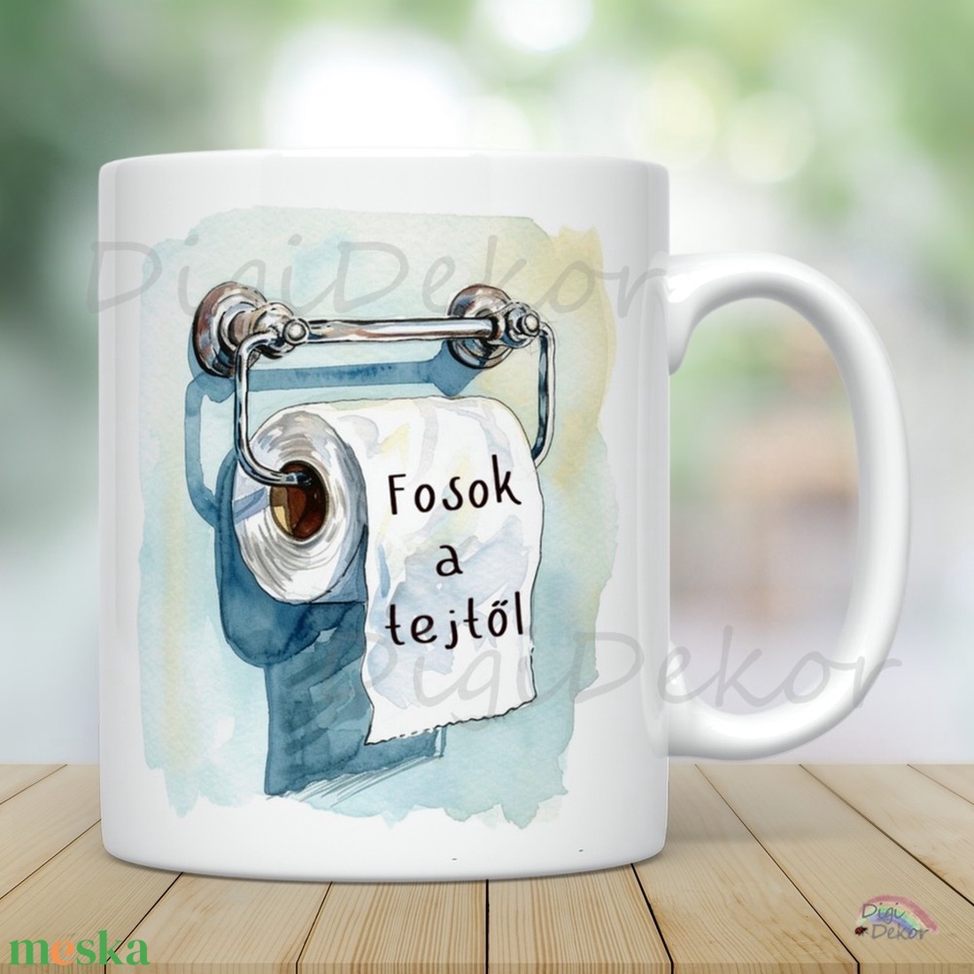 WC-papír mintás Fosok a tejtől bögre. Vicces ajándék tejérzékenyeknek.  - otthon & életmód - konyhafelszerelés, tálalás - tálalás - bögre & csésze - Meska.hu