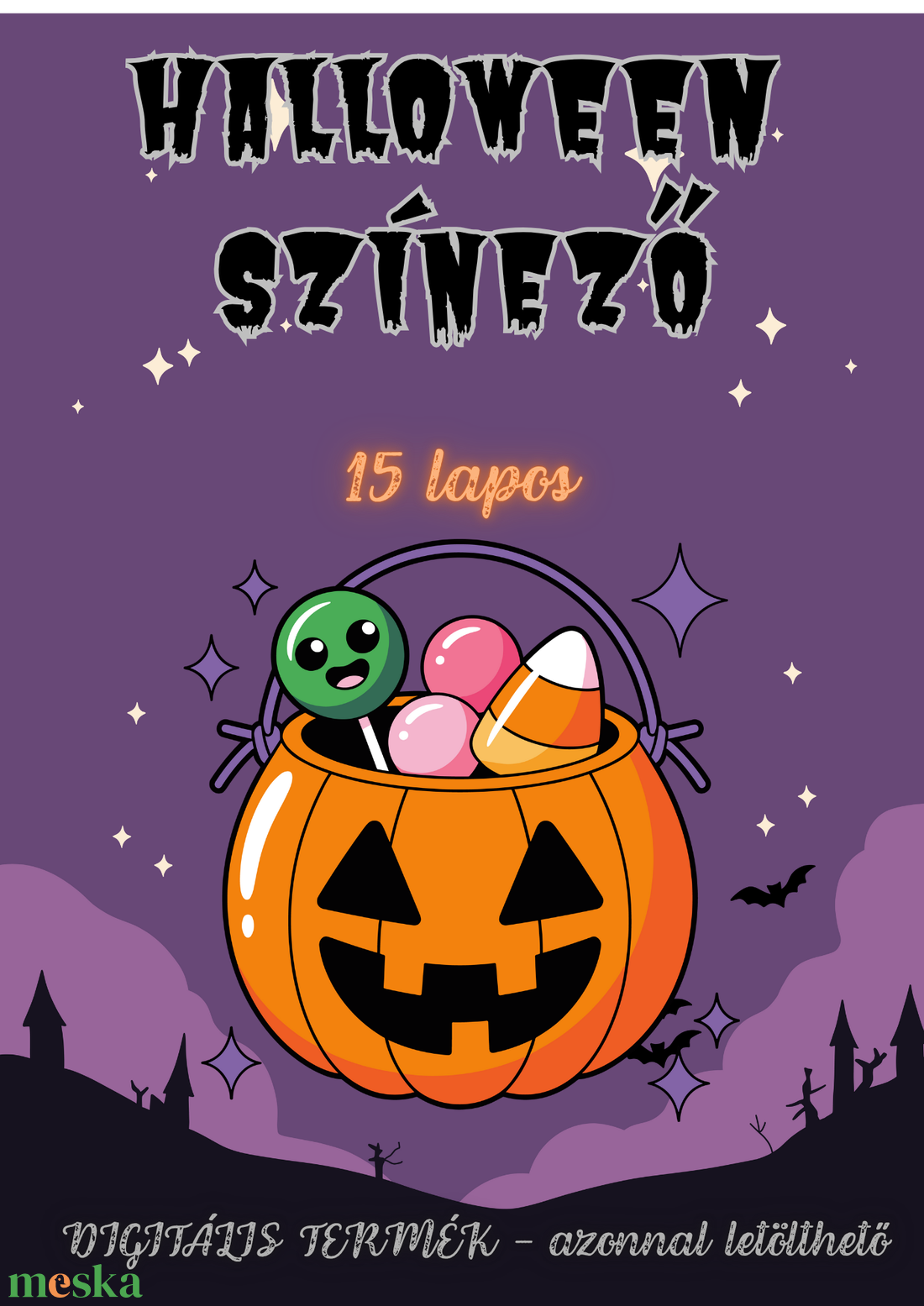 Halloween Színező - 15 lapos nyomtatható PDF - otthon & életmód - papír, írószer - színező - Meska.hu Halloween Színező - 15 lapos nyomtatható PDF - otthon & életmód - papír, írószer - színező - Meska.hu