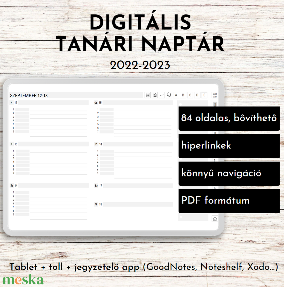 Digitális tanári napló, 2022-2023-mas tanév - otthon & életmód - papír, írószer - naptár & tervező - Meska.hu