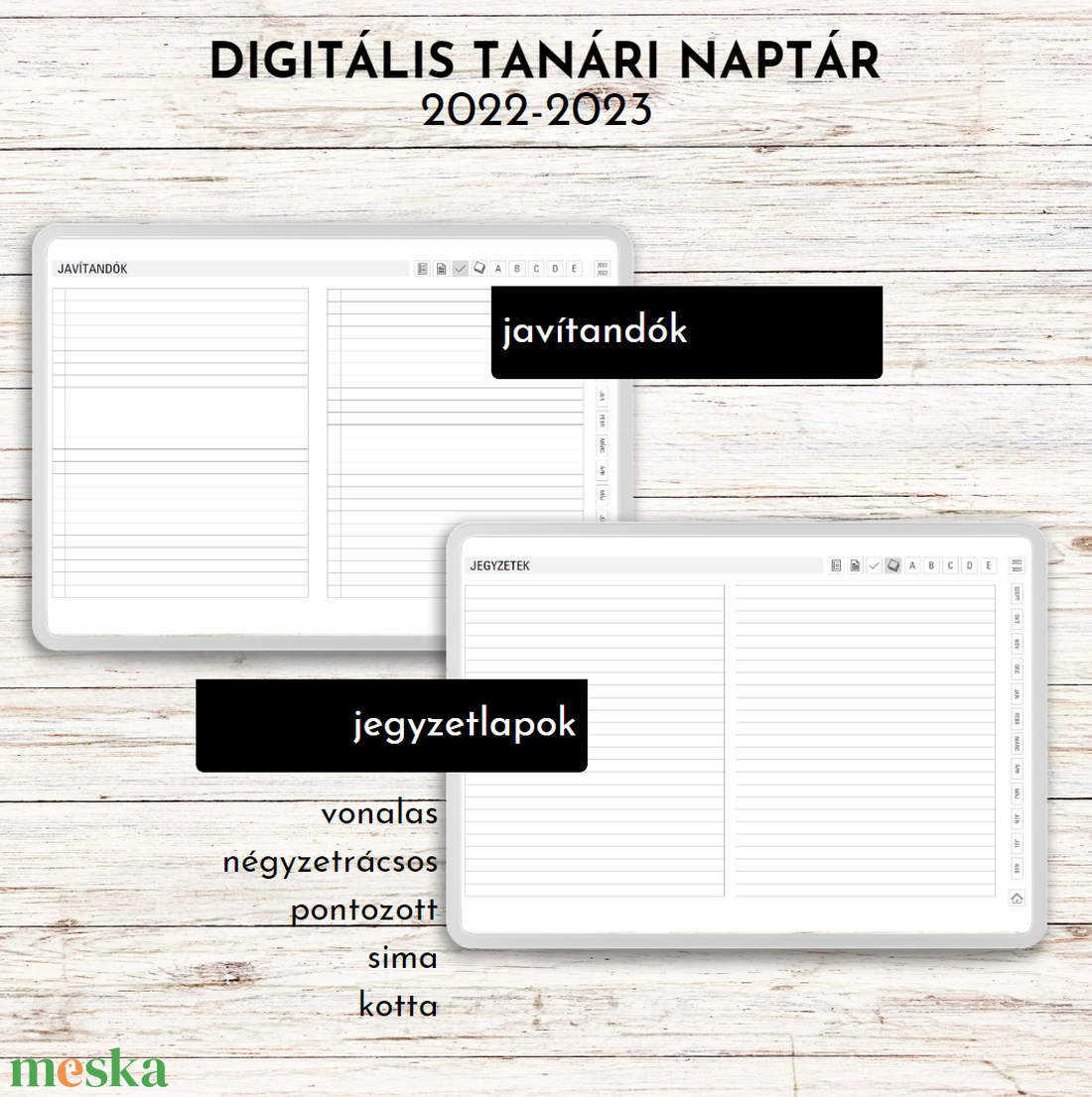 Digitális tanári napló, 2022-2023-mas tanév - otthon & életmód - papír, írószer - naptár & tervező - Meska.hu