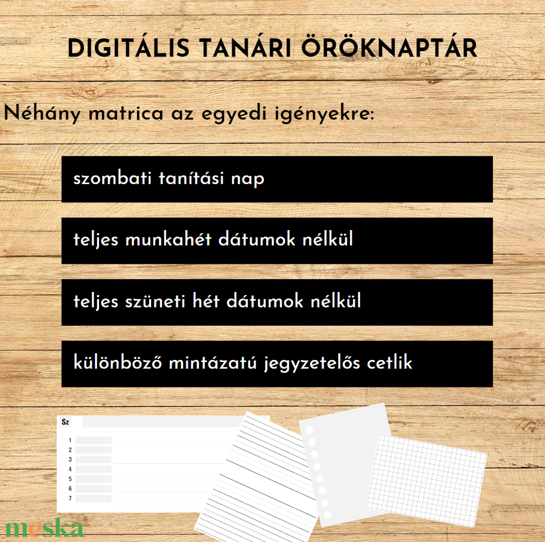 Digitális tanári öröknaptár - otthon & lakás - papír írószer - naptár & tervező - Meska.hu