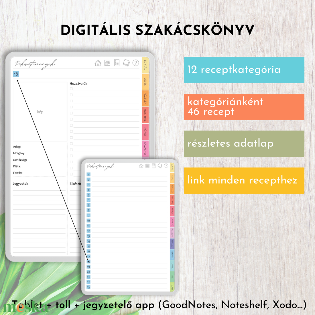Digitális szakácskönyv - otthon & életmód - konyhafelszerelés, tálalás - sütés, főzés - receptfüzet - Meska.hu Digitális szakácskönyv - otthon & életmód - konyhafelszerelés, tálalás - sütés, főzés - receptfüzet - Meska.hu