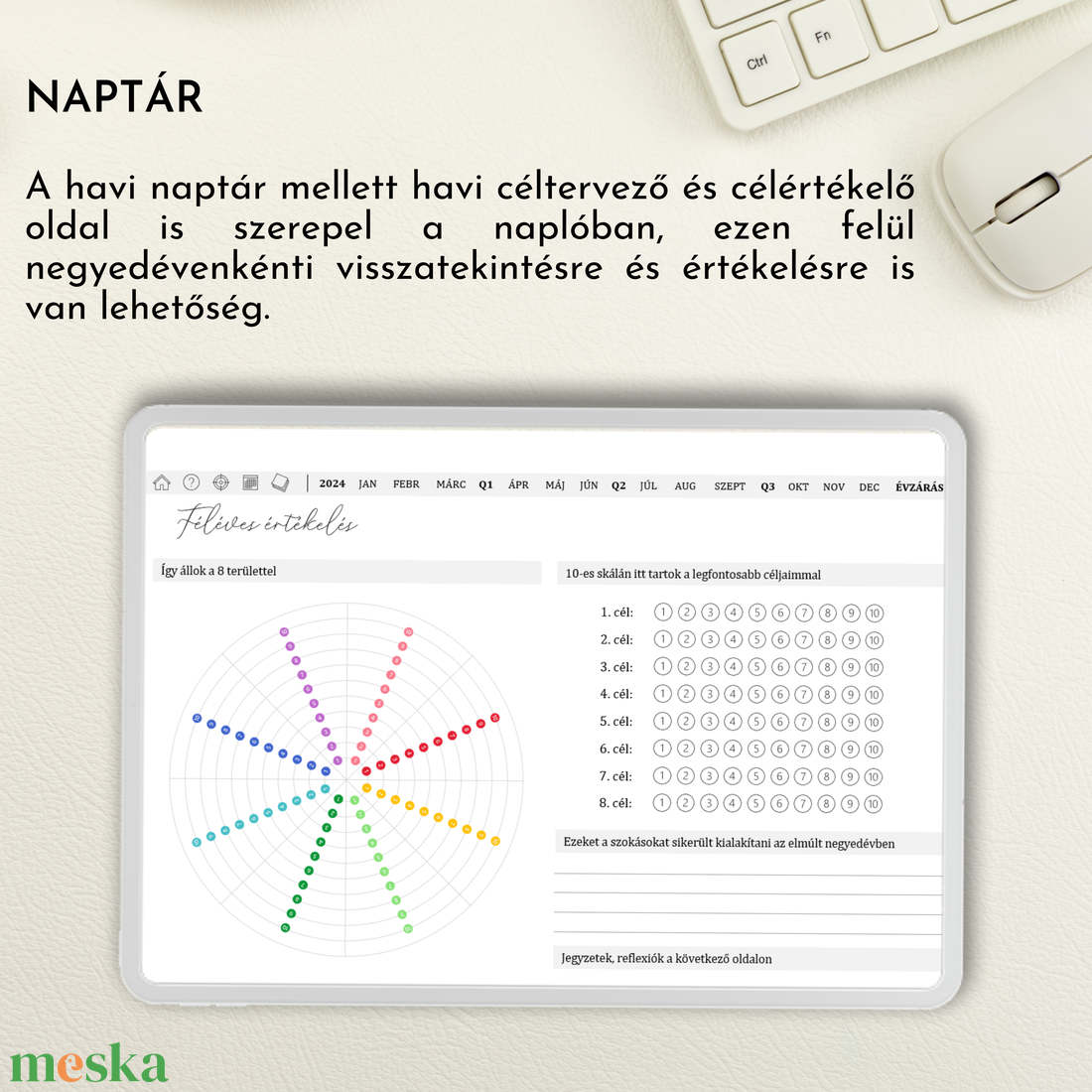 2024-es céltervező napló és naptár - otthon & lakás - papír írószer - jegyzetfüzet & napló - Meska.hu