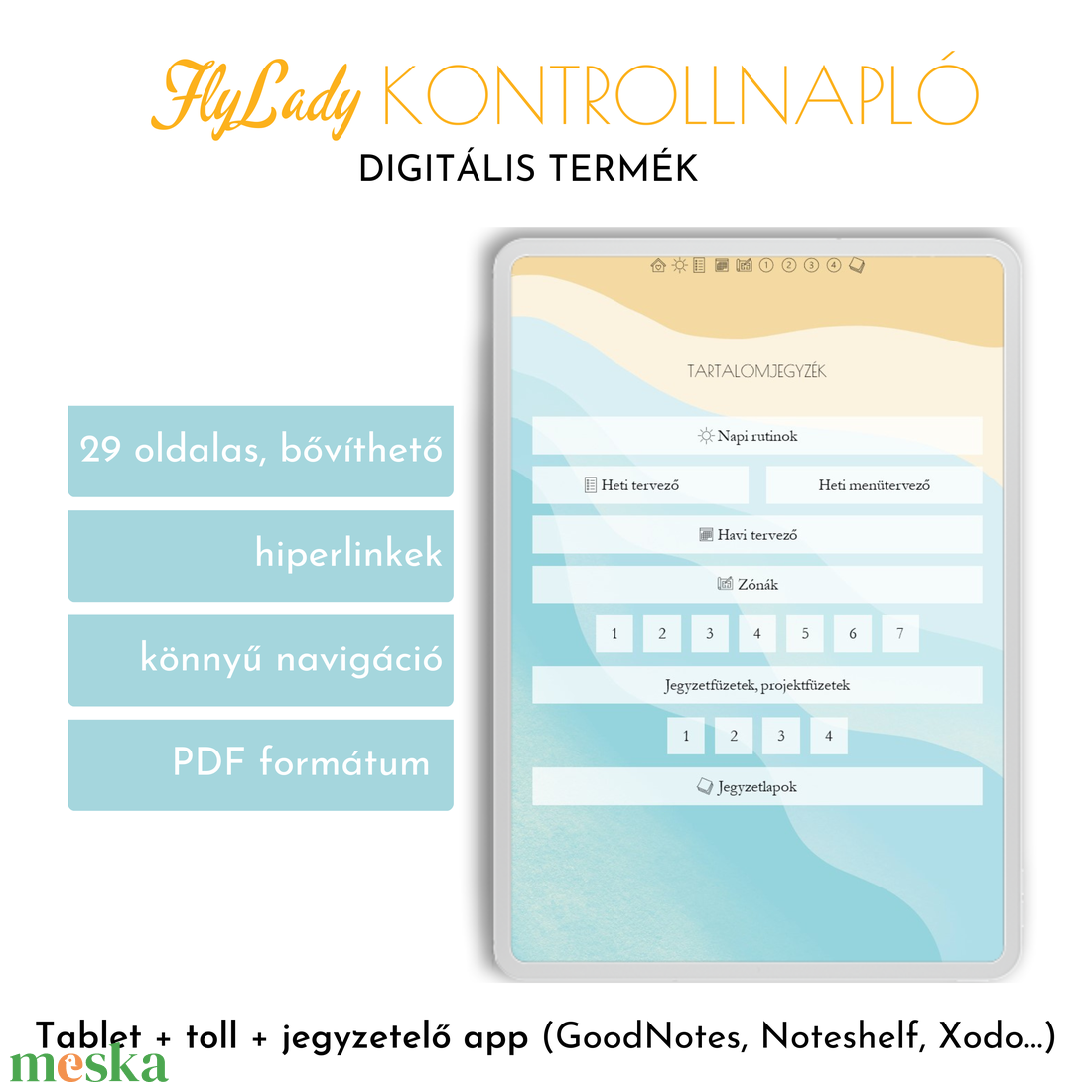 FlyLady Kontrollnapló - otthon & életmód - papír, írószer - naptár & tervező - Meska.hu
