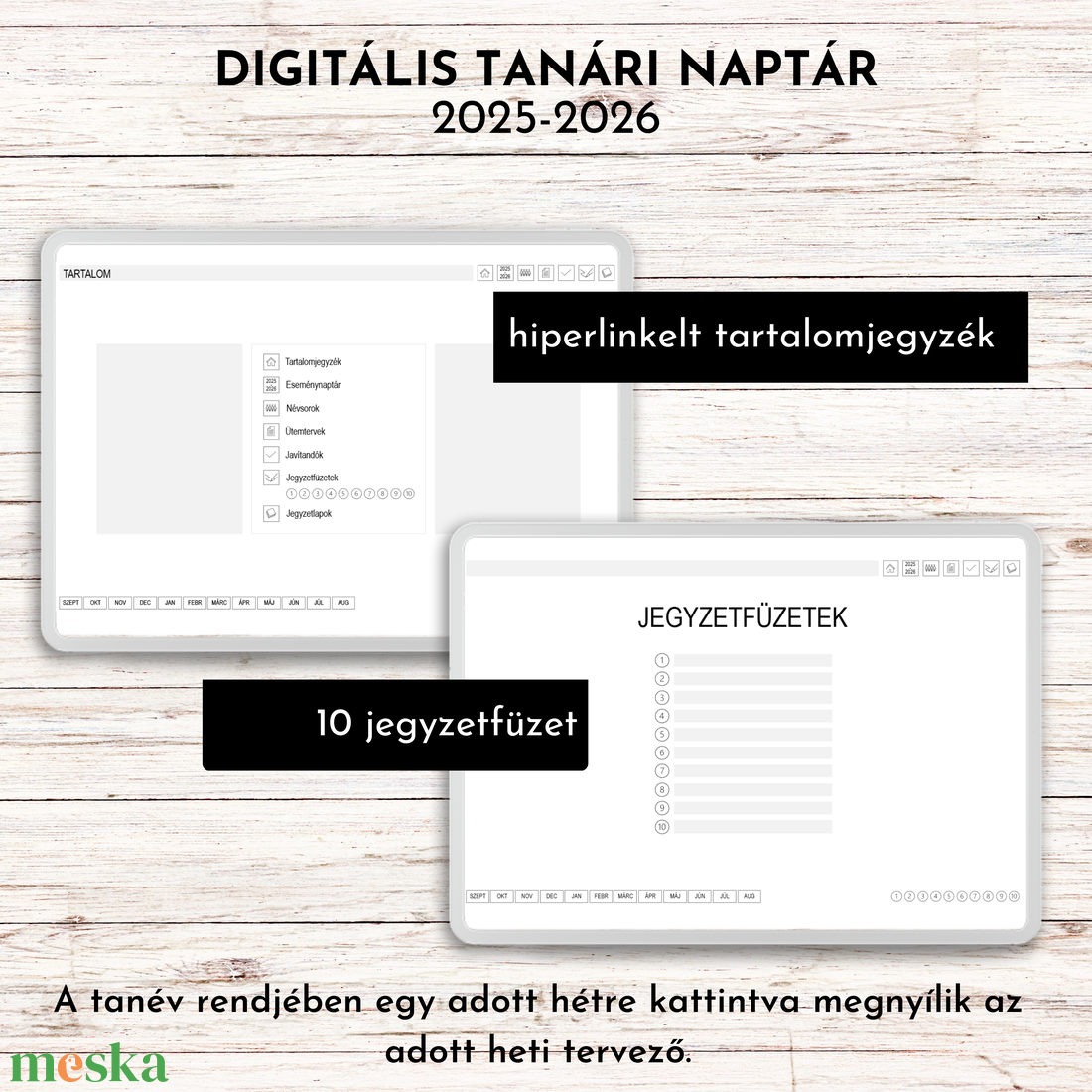 Digitális tanári naptár a 2025-2026-os tanévre - otthon & életmód - papír, írószer - naptár & tervező - Meska.hu
