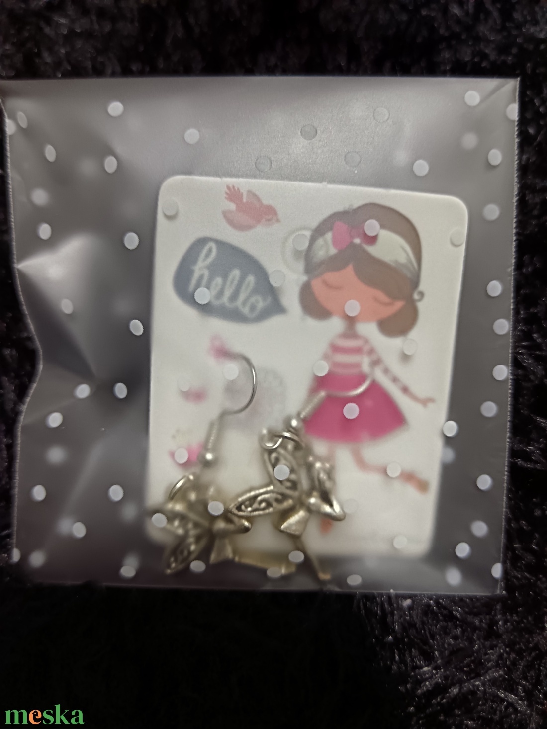 Tündérlány bizsu fülbevaló  - ékszer - fülbevaló - lógó fülbevaló - Meska.hu