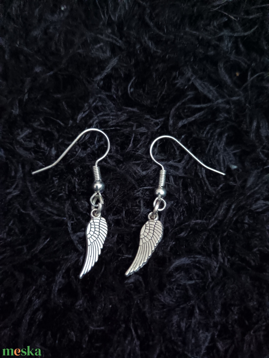 Angyal szárny bizsu fülbevaló  - ékszer - fülbevaló - lógó fülbevaló - Meska.hu