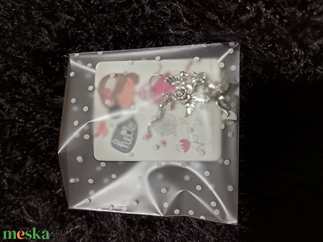 Fuvolázó angyal fülbevaló  - ékszer - fülbevaló - lógó fülbevaló - Meska.hu