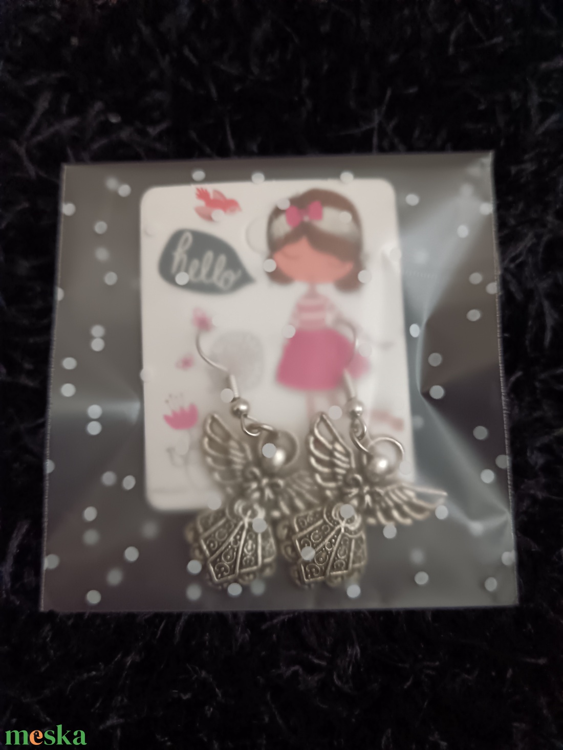 Angyal fülbevaló  - ékszer - fülbevaló - lógó fülbevaló - Meska.hu