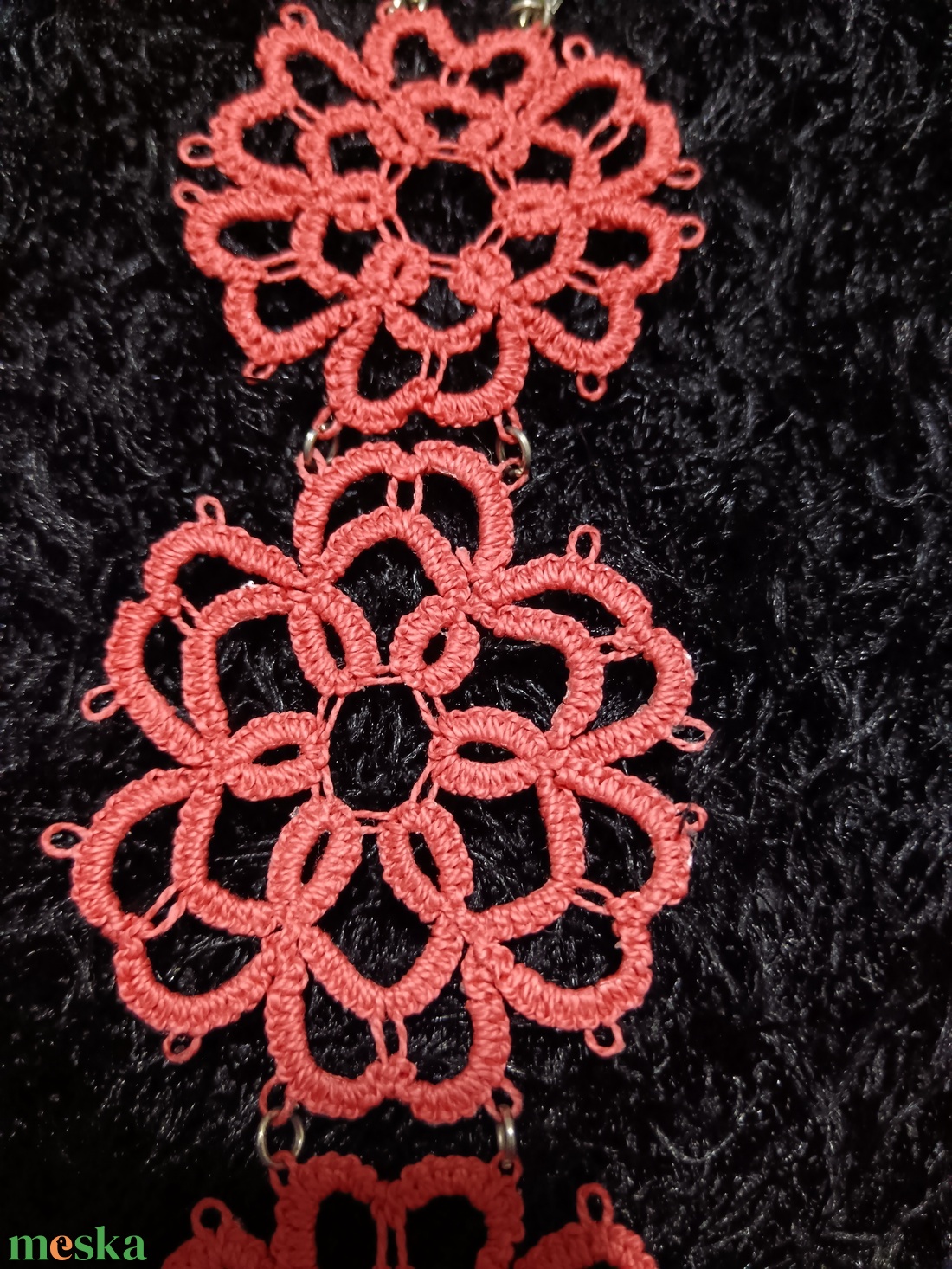 Nagy hajócsipke virágos karkötő  - ékszer - karkötő - széles karkötő - Meska.hu