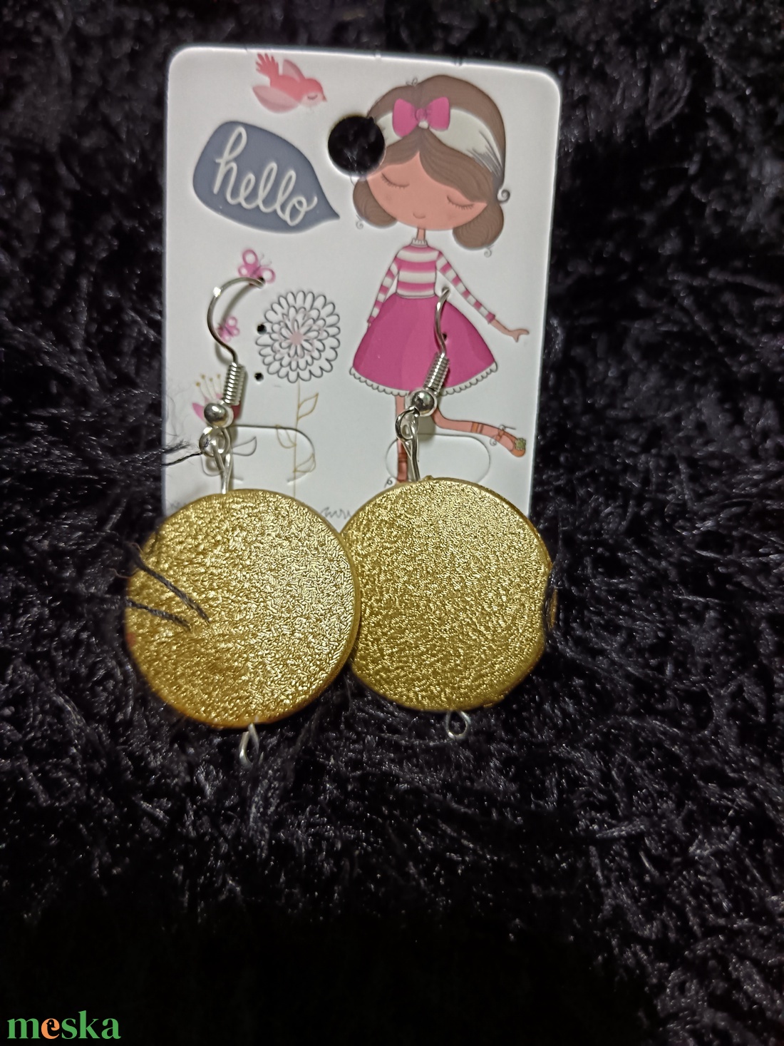 Pezsgő  színű fülbevaló  - ékszer - fülbevaló - lógó fülbevaló - Meska.hu