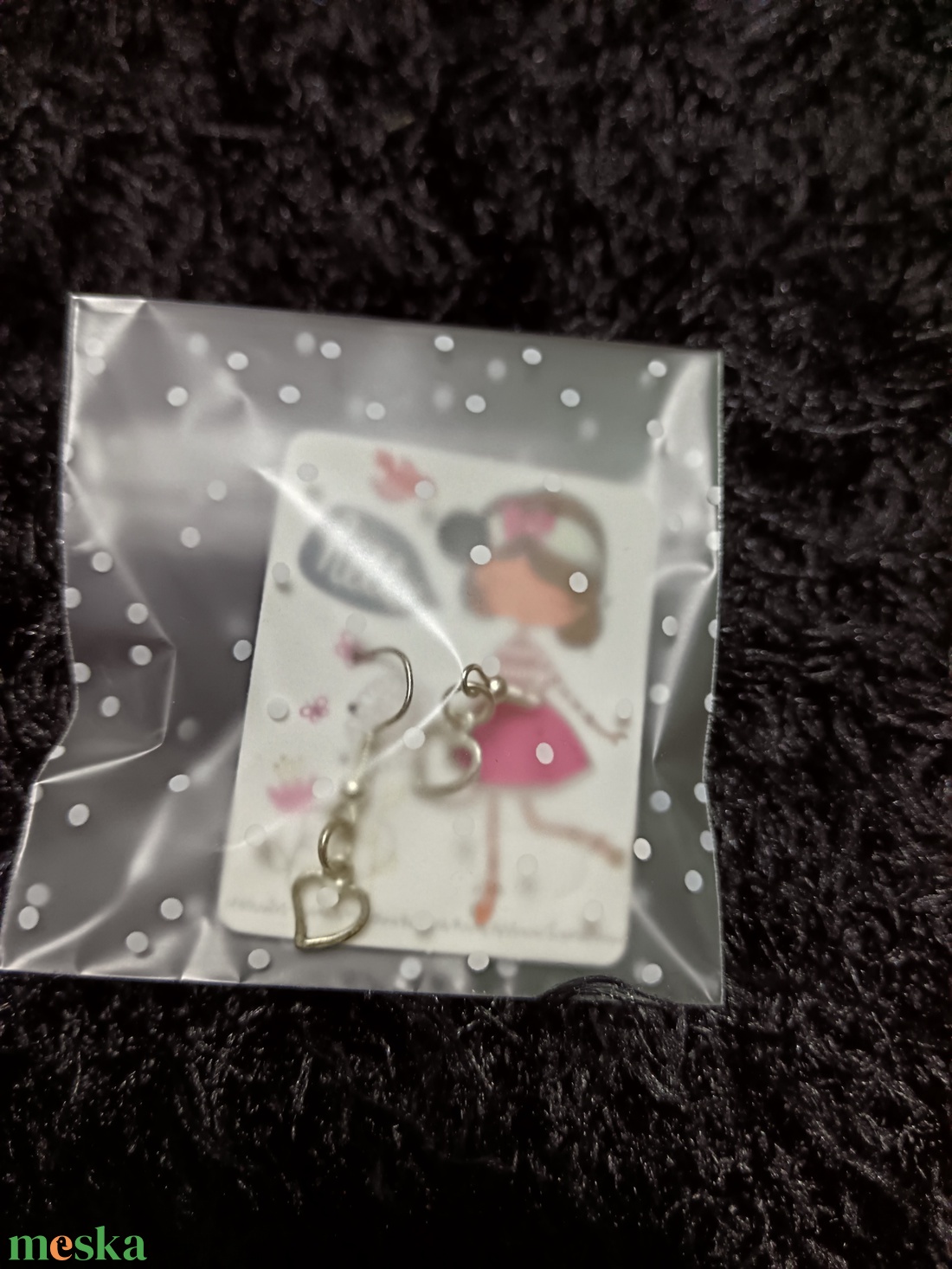 Szív fülbevaló  - ékszer - fülbevaló - lógó fülbevaló - Meska.hu