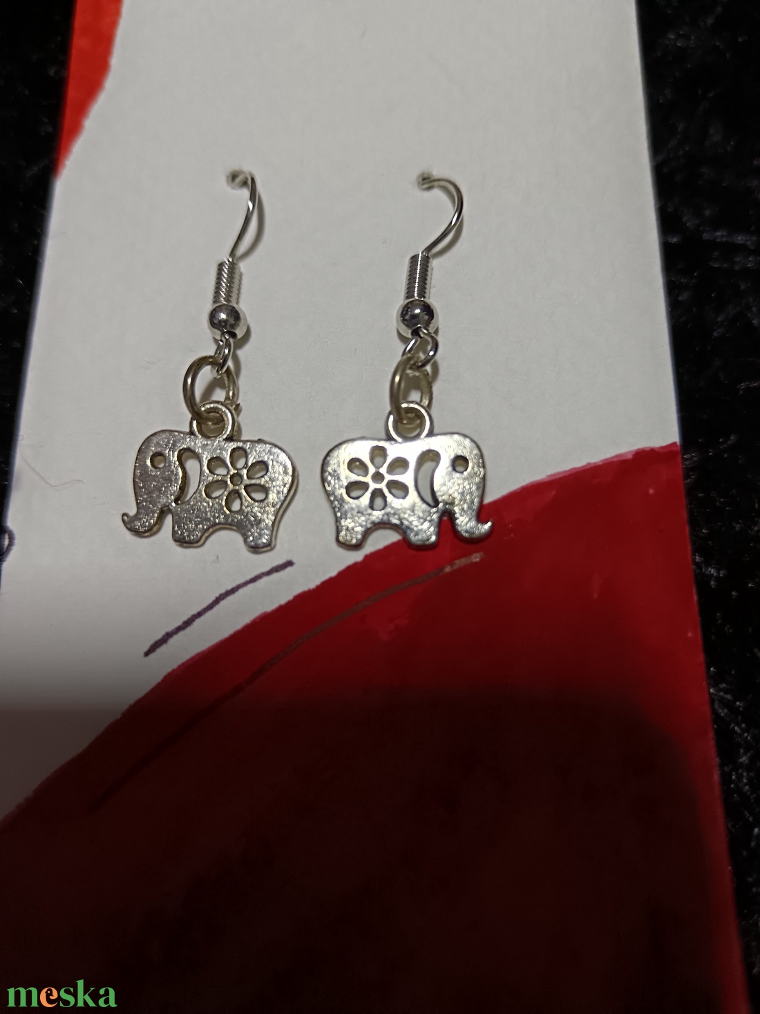 Elefánt fülbevaló  - ékszer - fülbevaló - lógó fülbevaló - Meska.hu