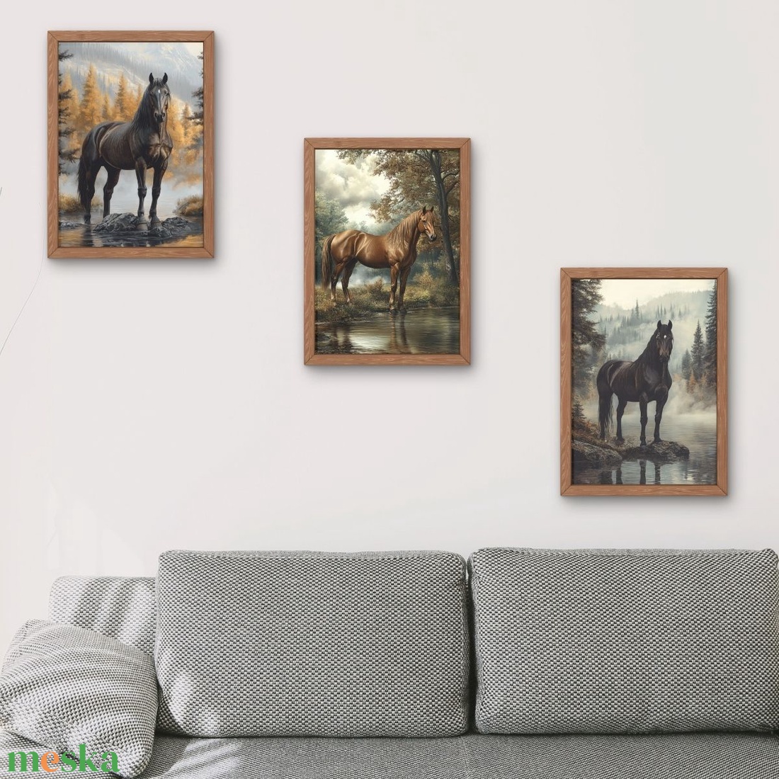 gyönyörű lovak tájképeken falikép szett � 7 db- os digitális nyomat - művészet - grafika & illusztráció - digitális - Meska.hu