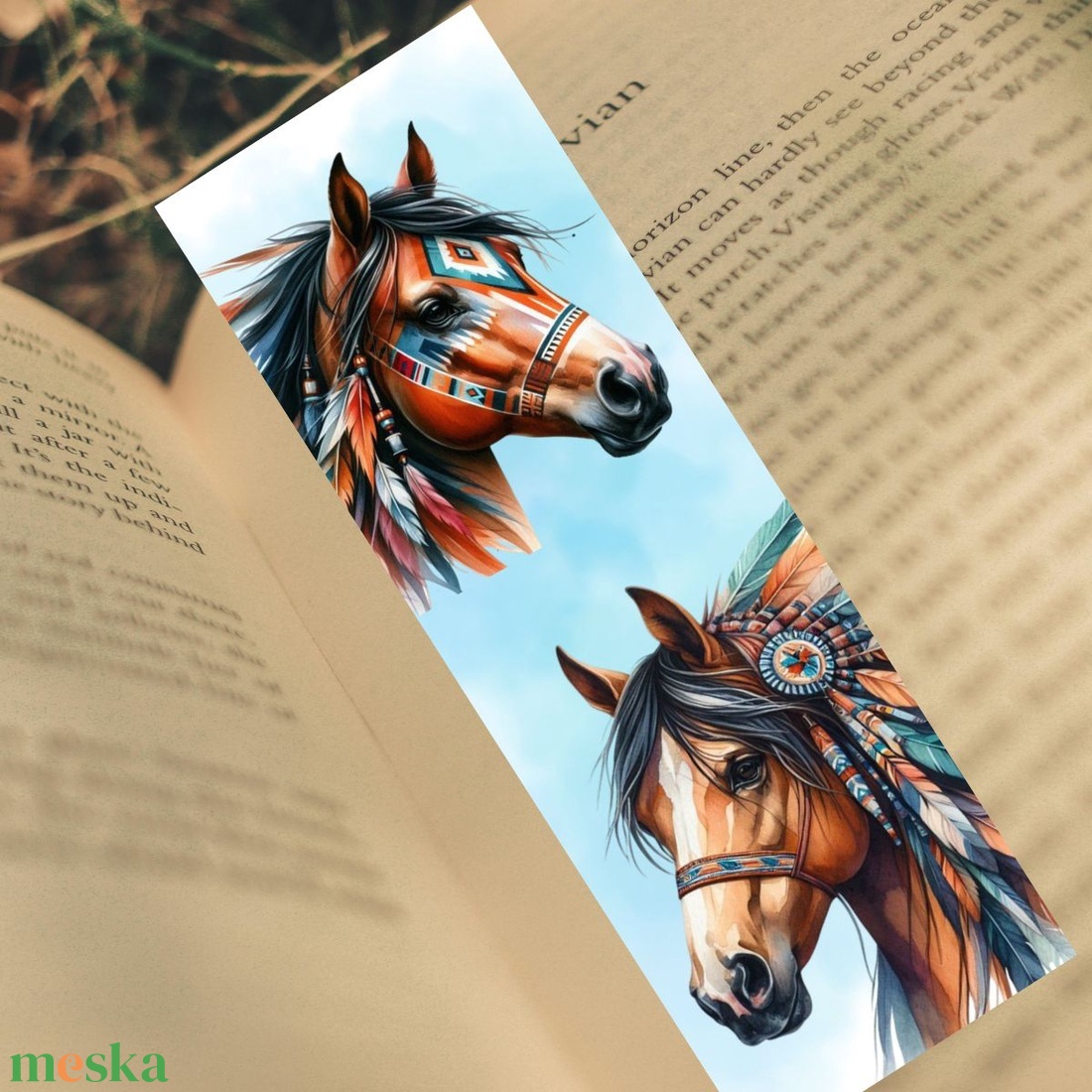 Digitális indián lovas könyvjelző szett � 5 db nyomtatható PDF (5 � 15 cm) - művészet - grafika & illusztráció - digitális - Meska.hu