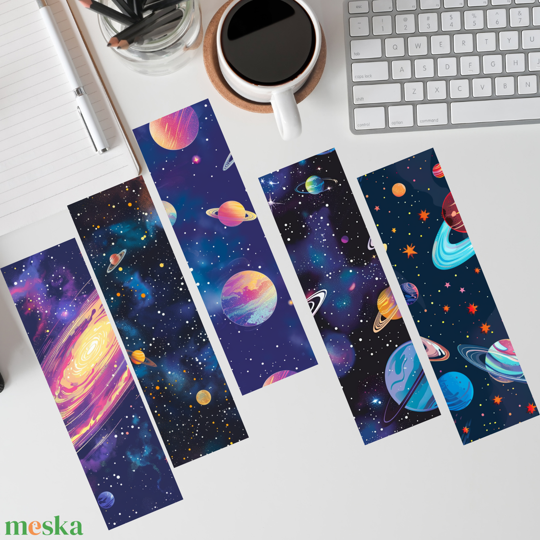 12 db-os digitális galaxis könyvjelző szett � nyomtatható könyvjelzők 5�15 cm - művészet - grafika & illusztráció - digitális - Meska.hu