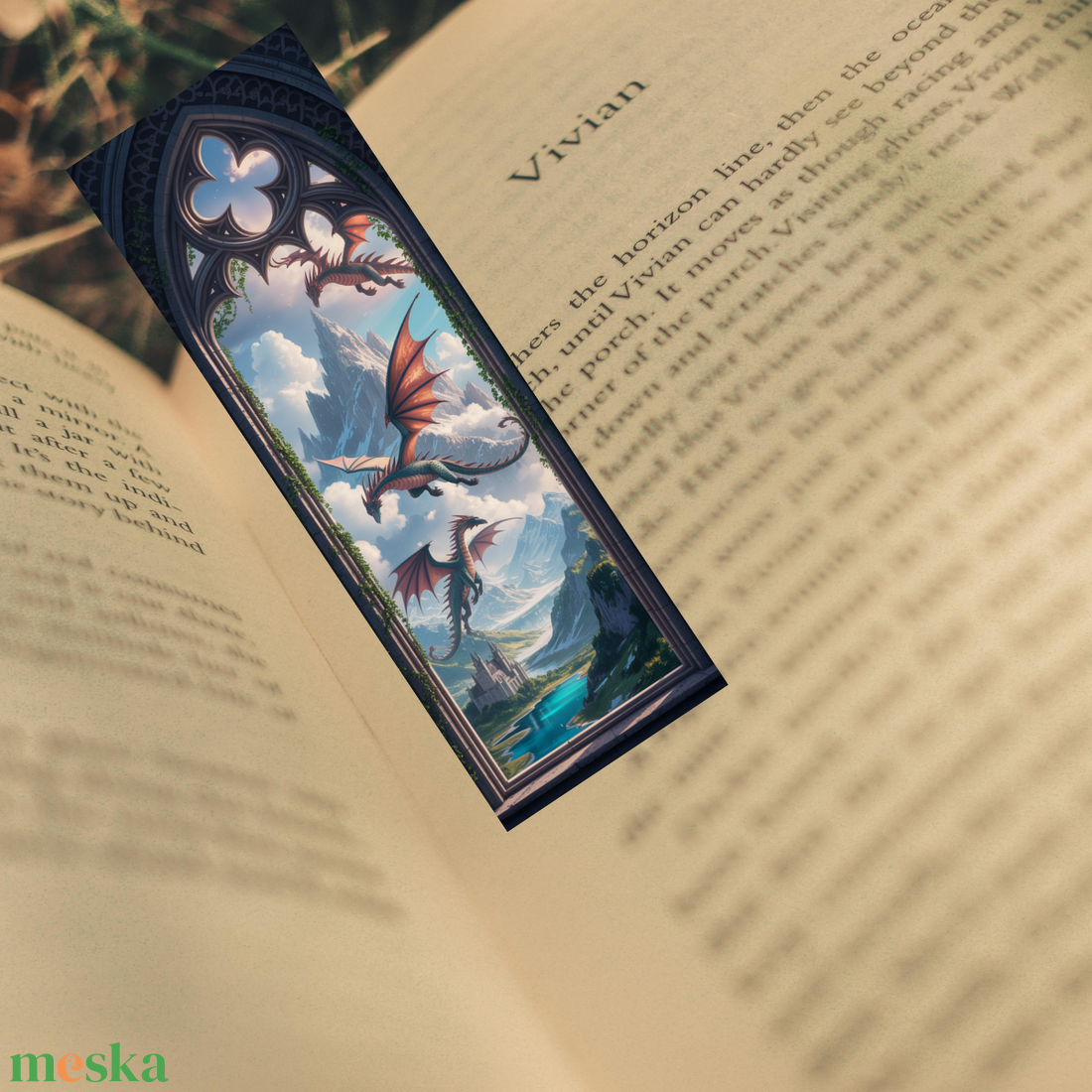 4 db-os digitális sárkányos könyvjelző szett � fantasy nyomtatható könyvjelzők 5�15 cm - művészet - grafika & illusztráció - digitális - Meska.hu