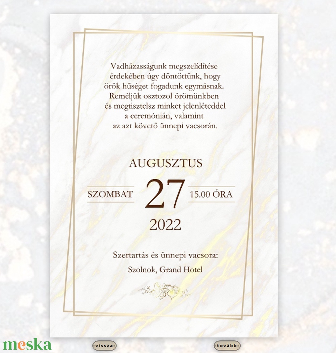 Digitális esküvői meghívó arany szíves motívummal - művészet - grafika & illusztráció - digitális - Meska.hu Digitális esküvői meghívó arany szíves motívummal - művészet - grafika & illusztráció - digitális - Meska.hu